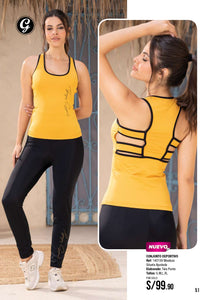 CONJUNTO DEPORTIVO MOSTAZA SILUETA AJUSTADA